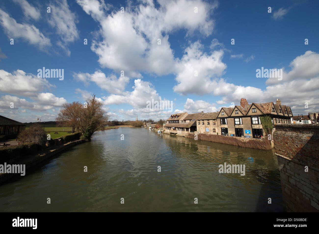 River Great Ouse from London Road bridge St Ives Stock Photo