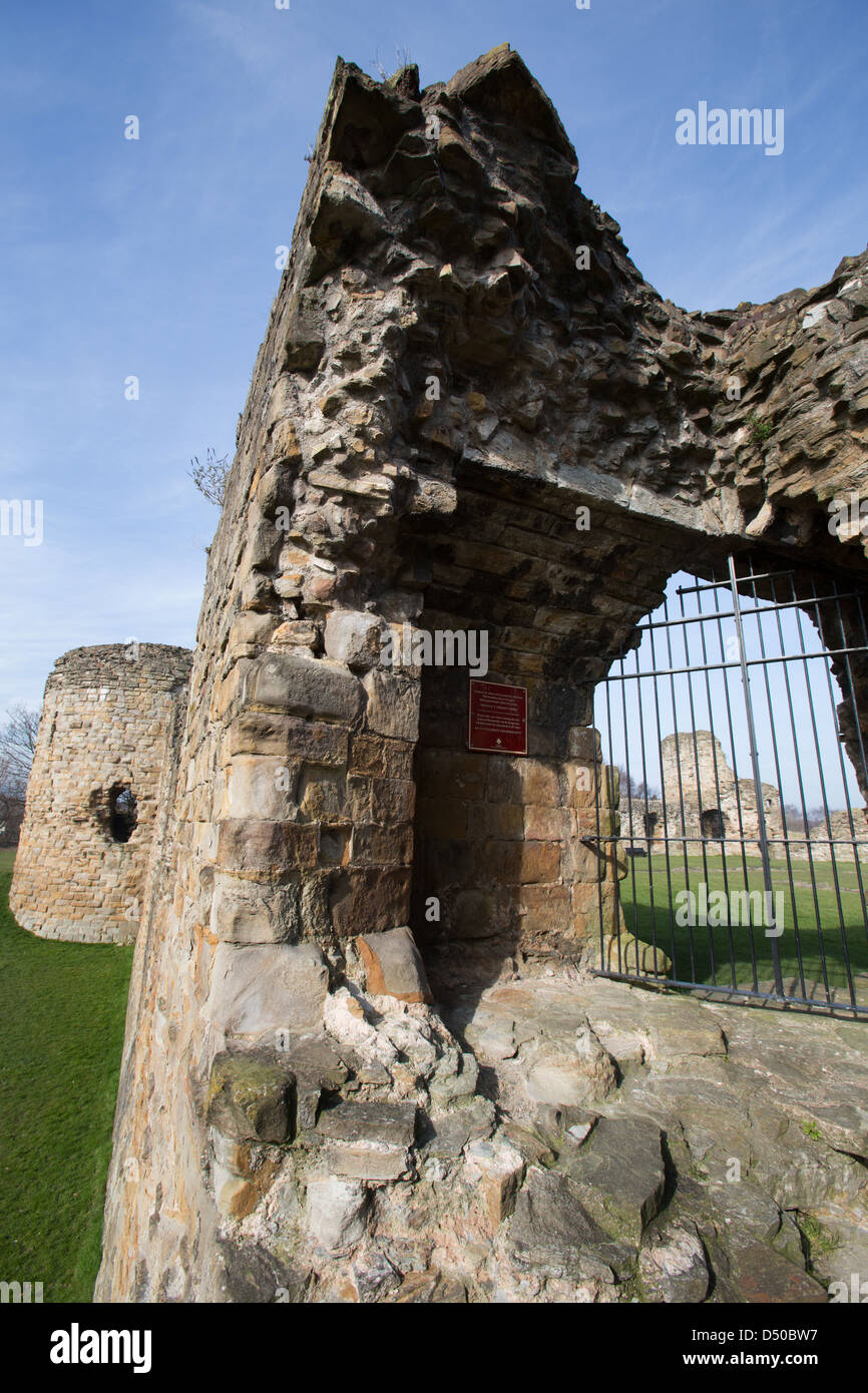 Town of Flint, Wales. Close up view of the inner gatehouse of the 13th