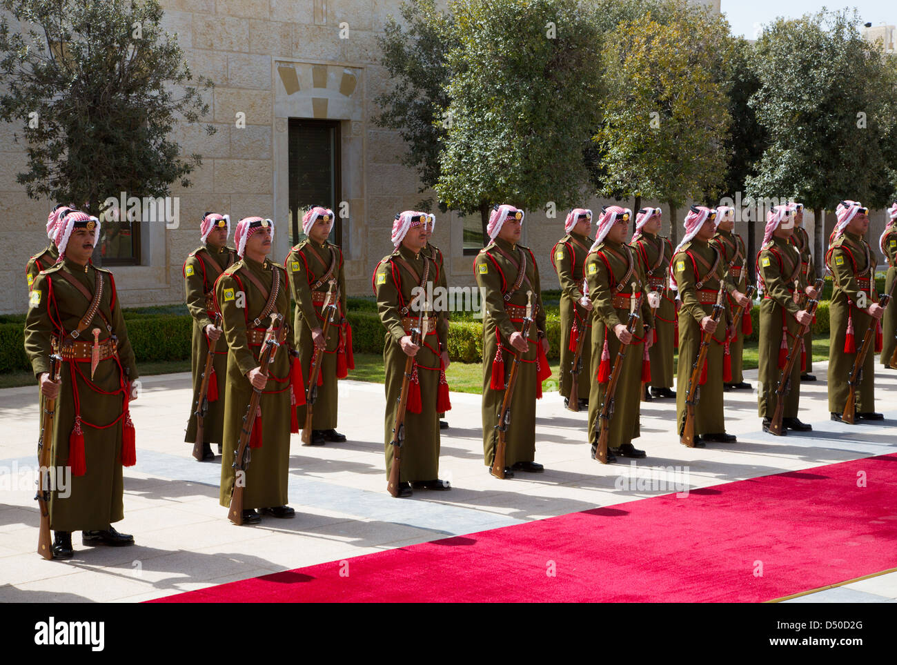 Military Honour Guard at King Abdullah's royal palce in Amman the capitol of Jordan Stock Photo