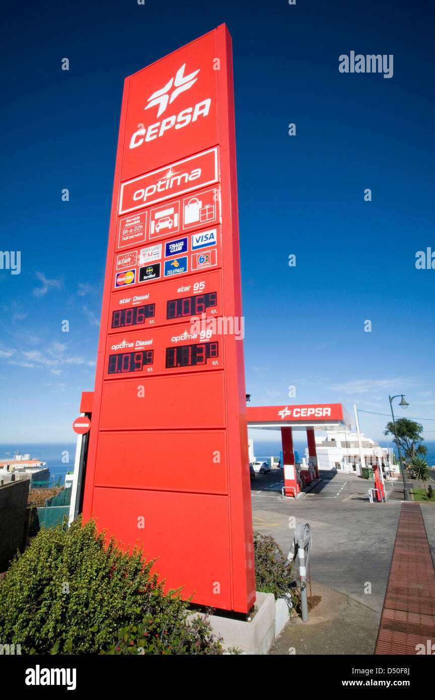 cepsa petrol station spain spainsh gas stations Stock Photo