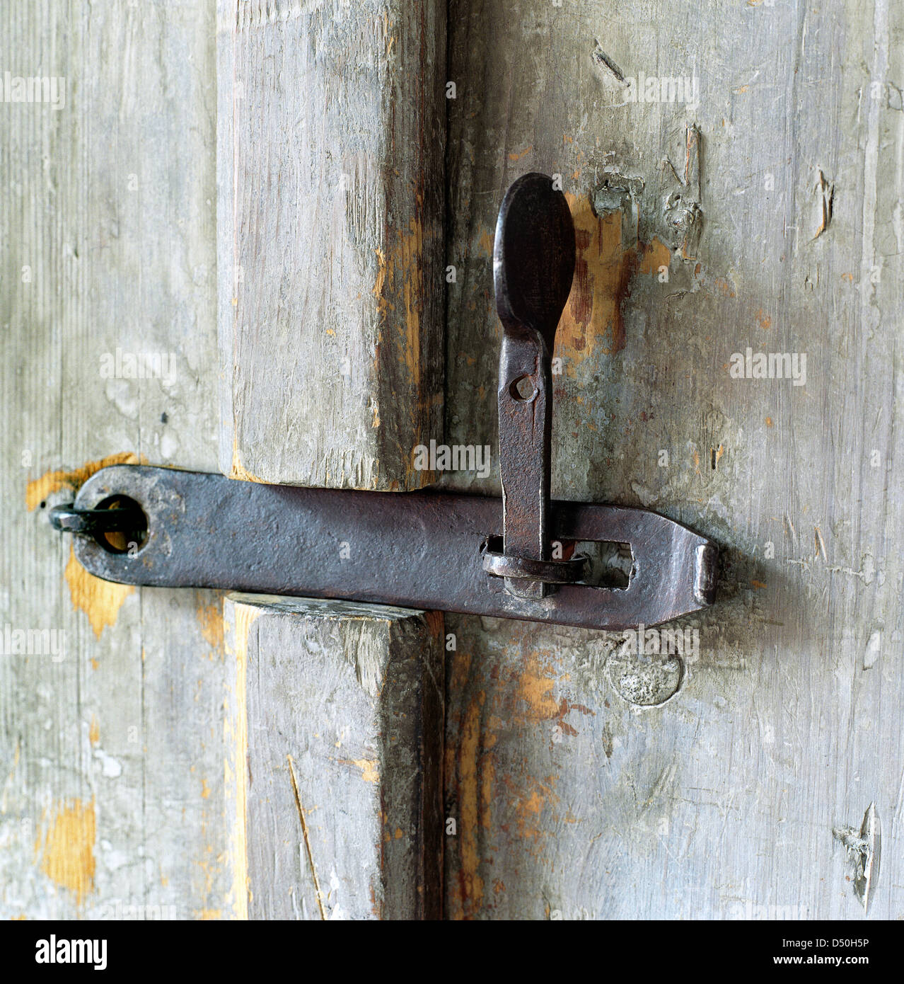 hasp made of iron to door Stock Photo Alamy