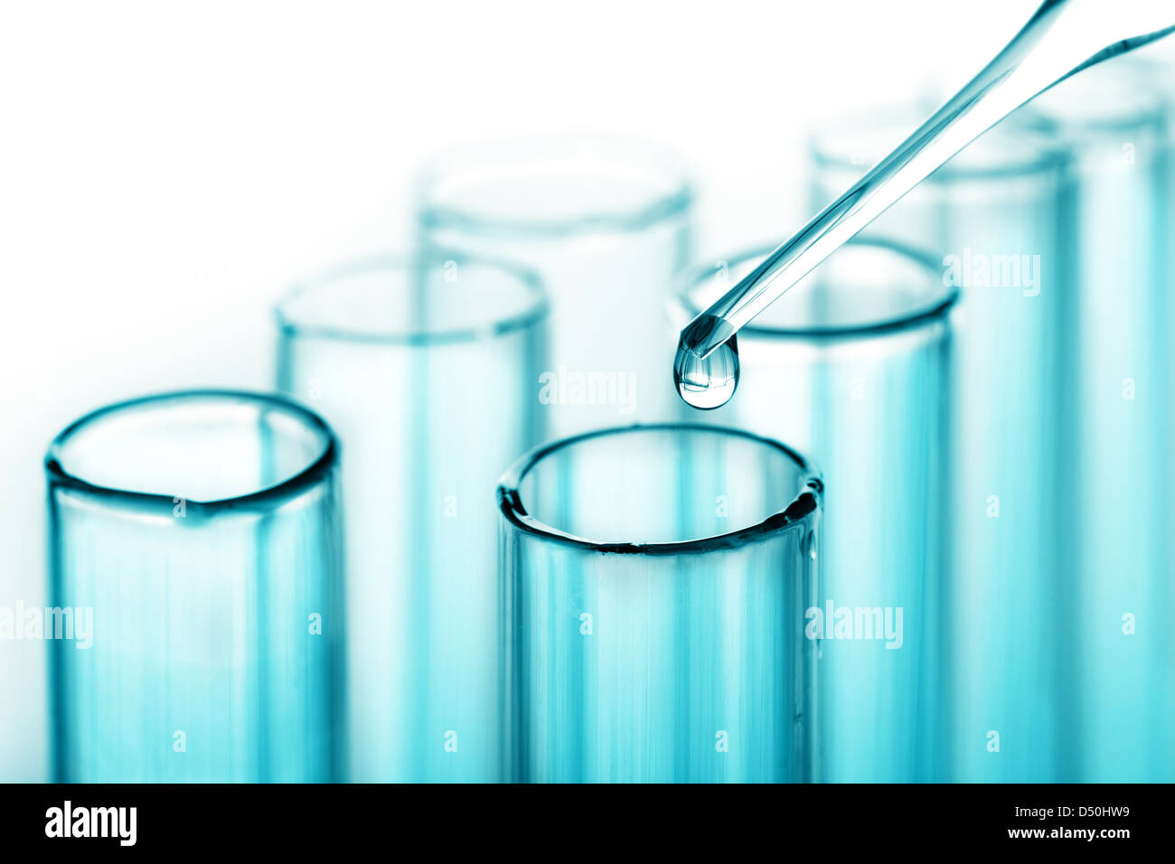 test tubes and pipette Stock Photo