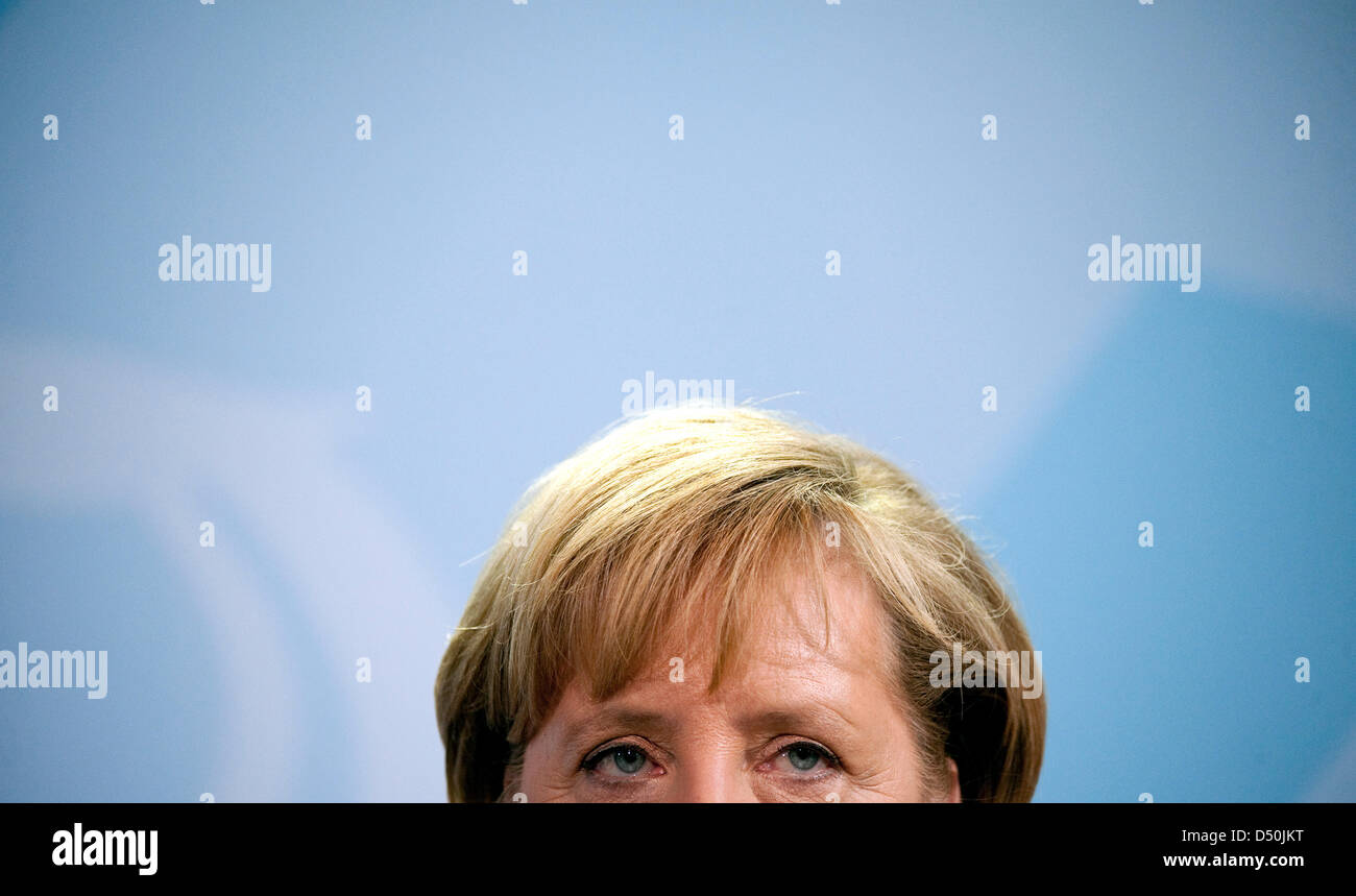 German Chancellor Angela Merkel in Berlin, Germany, 21 October 2010. WikiLeaks released hundreds of thousands of secret US documents on 28 November 2010 exposing years of diplomatic communications that reveal the inner workings of sensitive relations with worldwide governments and provide candid assessments of foreign leaders. The score on Chancellor  Merkel said 'Avoids risk, not  Stock Photo