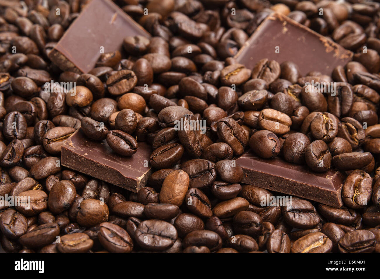 coffee beans and chocolate bars, perfect for background Stock Photo Alamy