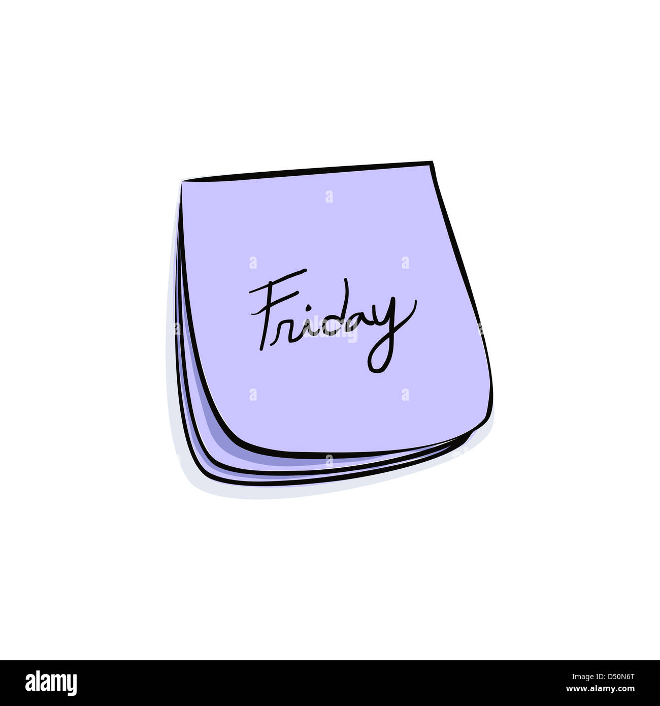 Daily Post-It Notes With Handwritten Monday (jpeg file has clipping ...