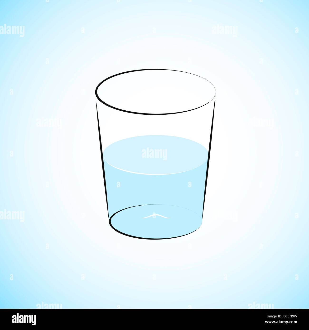 Half Filled Water Glass Illustration Stock Photo - Alamy