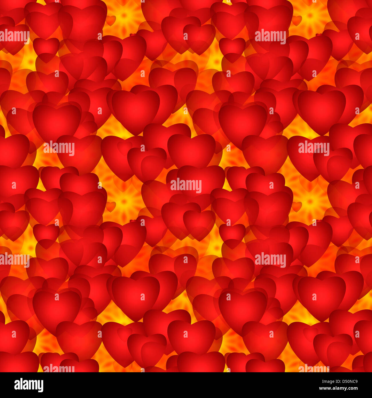 Hearts Seamless Pattern Bitmap Illustration Stock Photo - Alamy