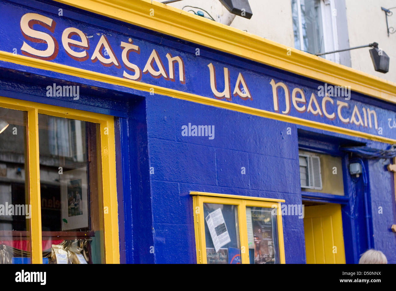 Colourful front of Naughton's Pub in Galway City, Ireland Stock Photo