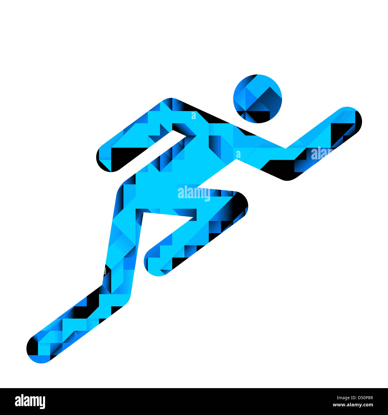 Human Racing Icon Human Male Racing Pictogram With Geometric Pattern Illustration Stock ...