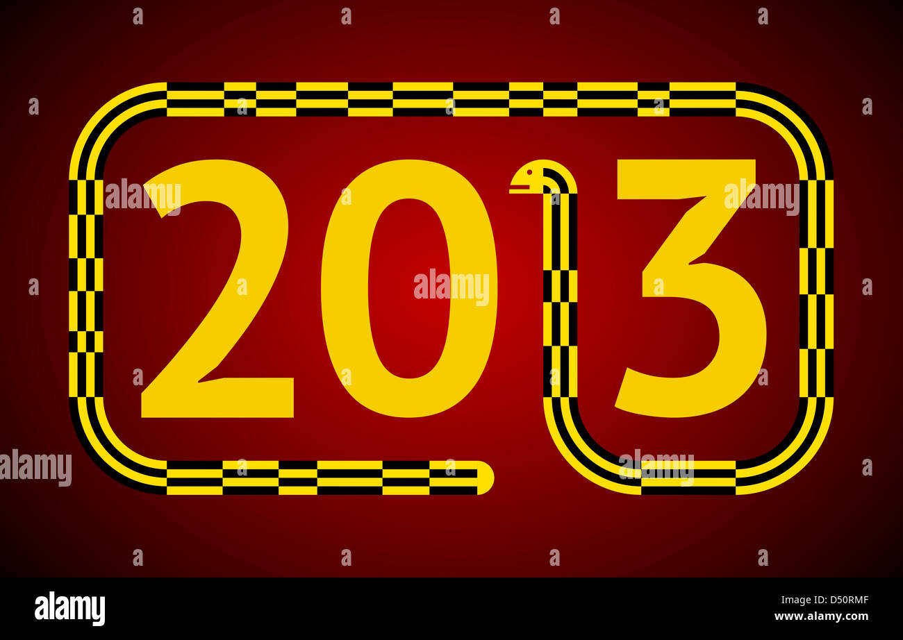 Black and Yellow Snake Replacing the Number 1 in 2013 Stock Photo - Alamy