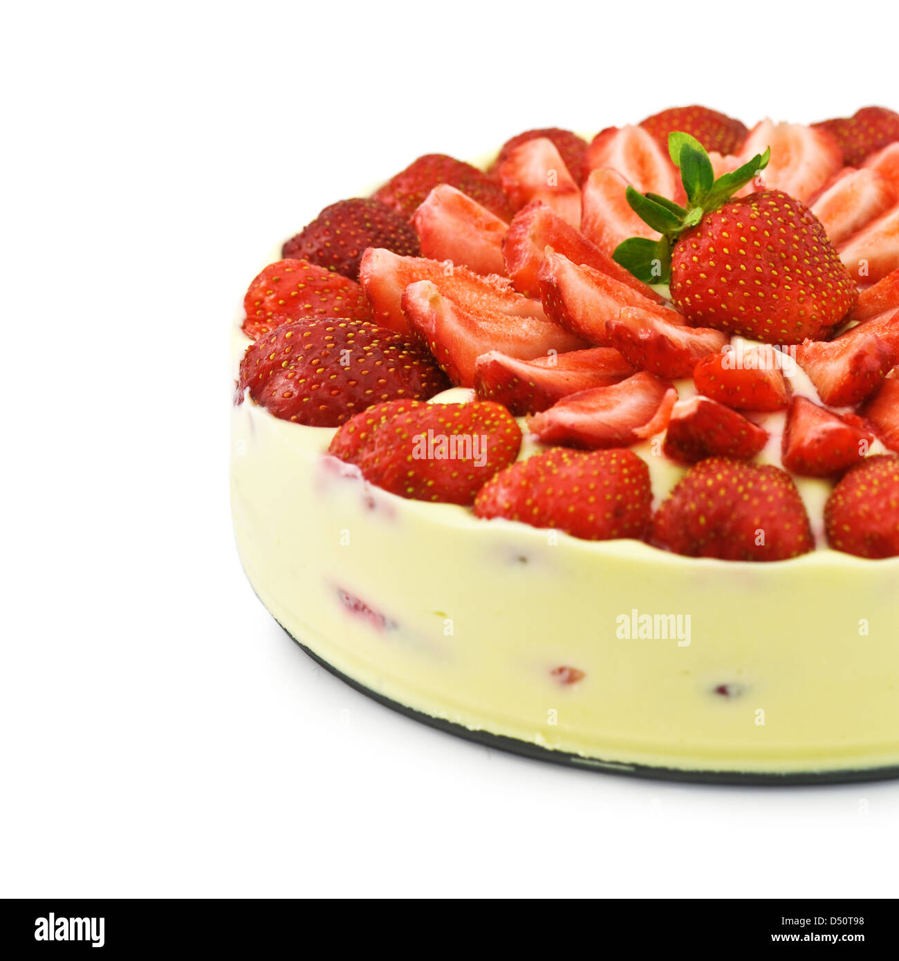 strawberry cake isolated on white Stock Photo - Alamy