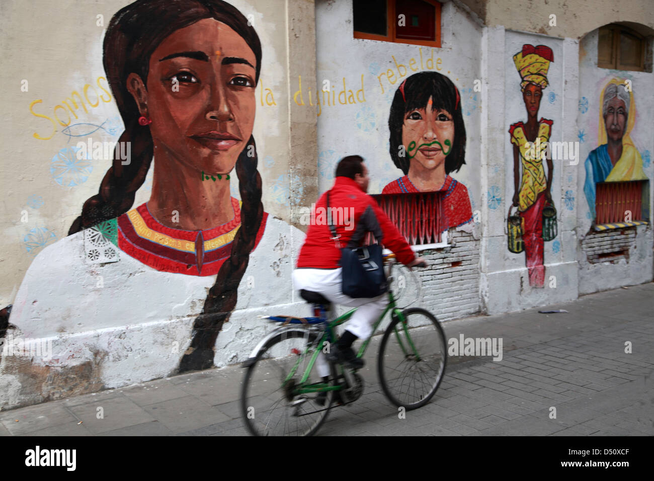 Raval, wall paintings, Barcelona, Spain Stock Photo Alamy