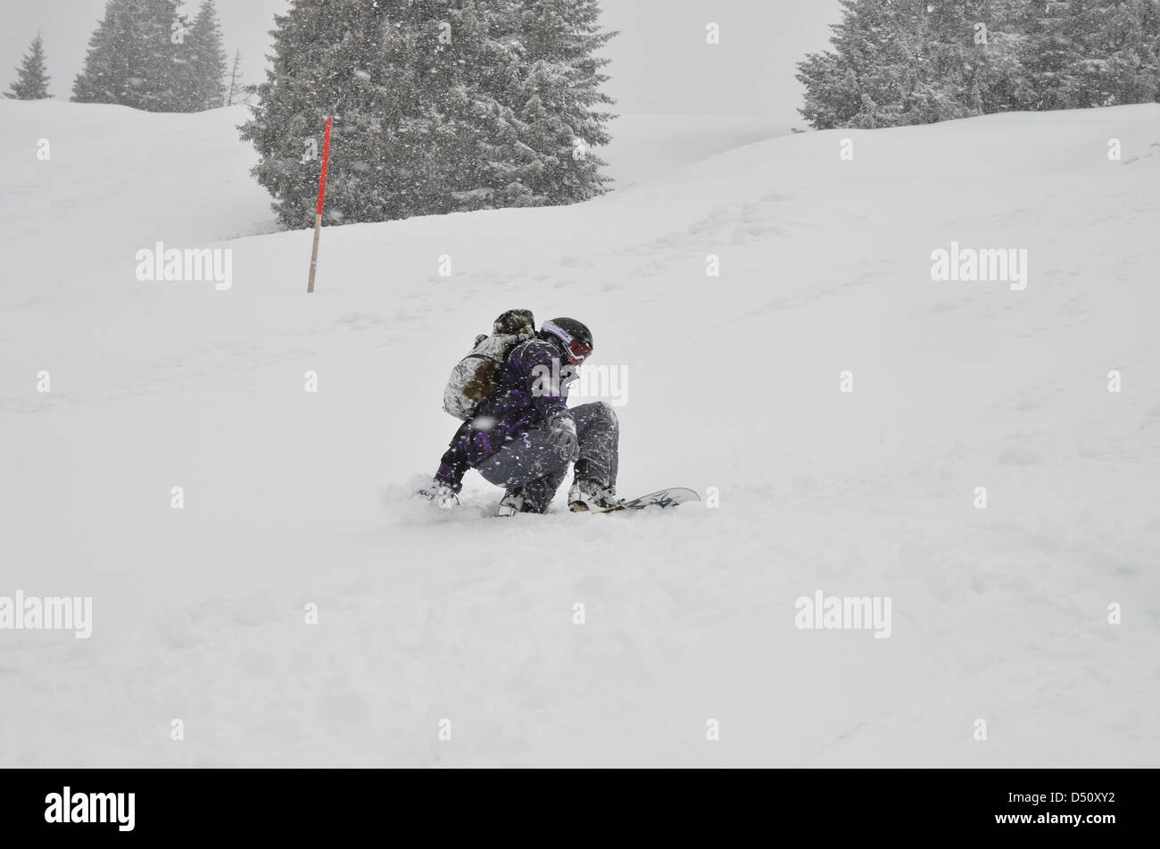Snowboarding in Austria Stock Photo
