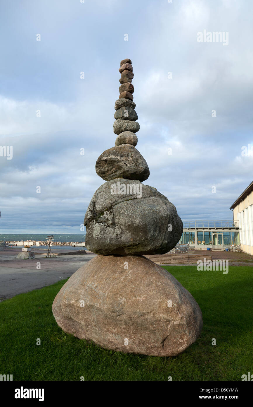 Viinistu, Estonia, stone sculpture at the art museum Viinistu Stock Photo