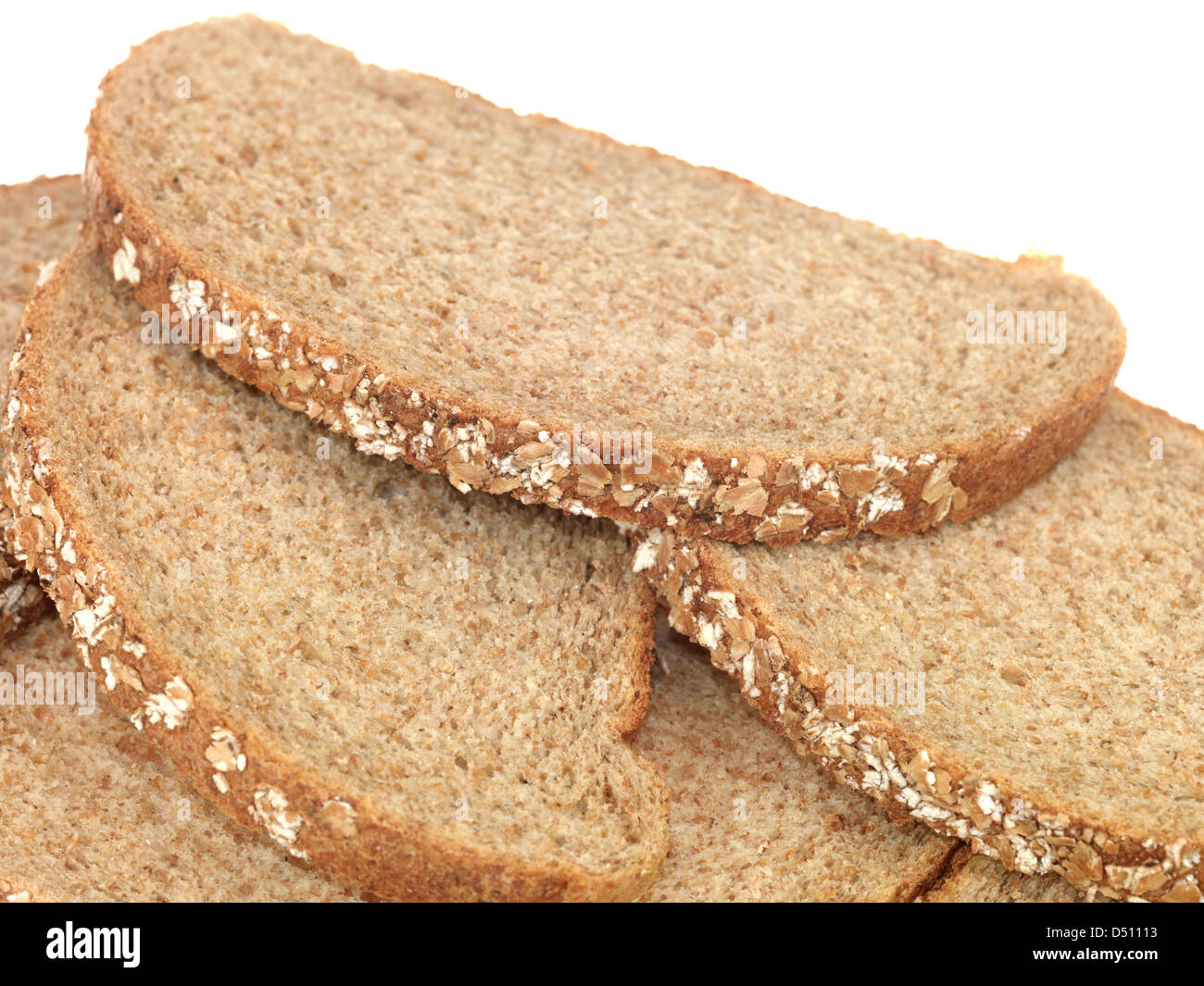 Sliced Fresh Brown Bread Isolated White Background With No People And A Clipping Path Stock Photo