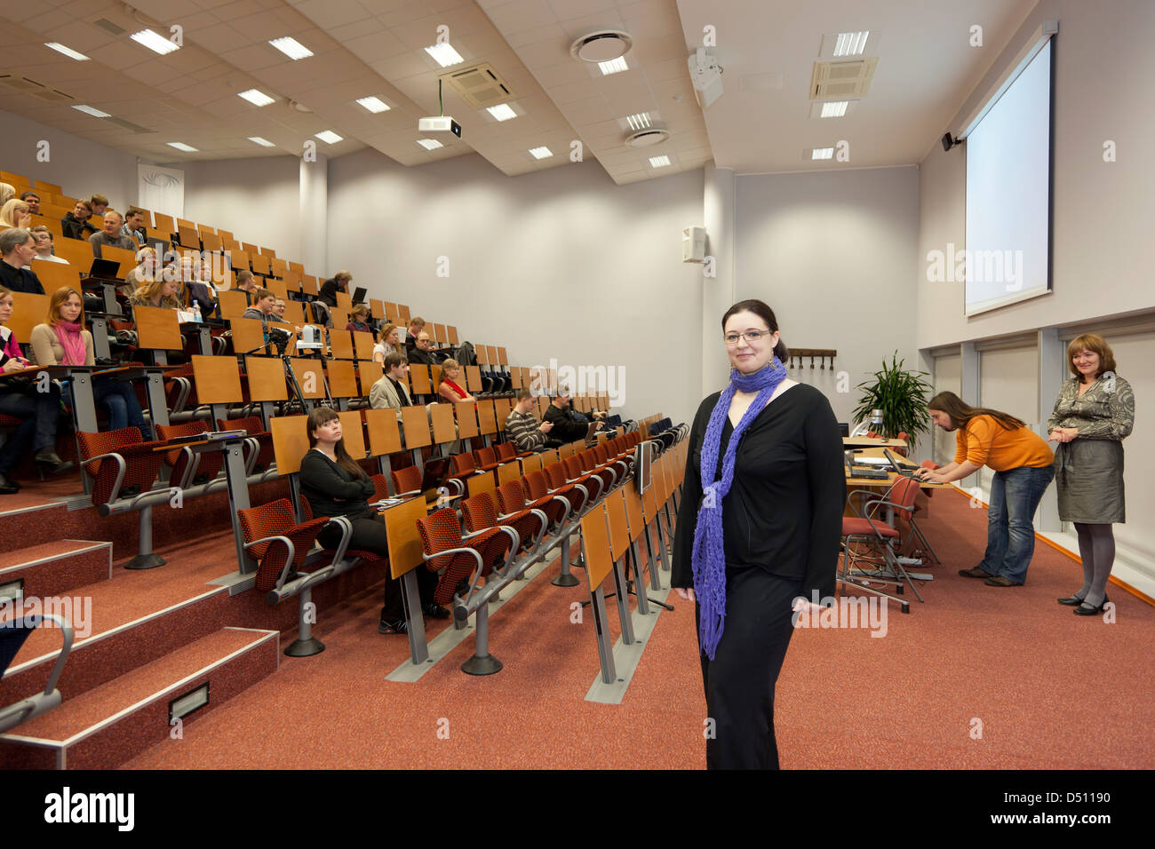 Tallinn, Estonia, students in the auditorium of the Estonian ...