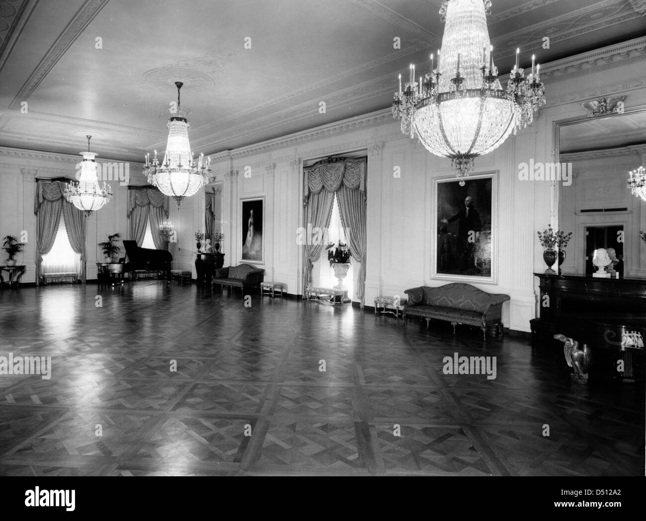 East Room of the White House, 08/01/1952 Stock Photo