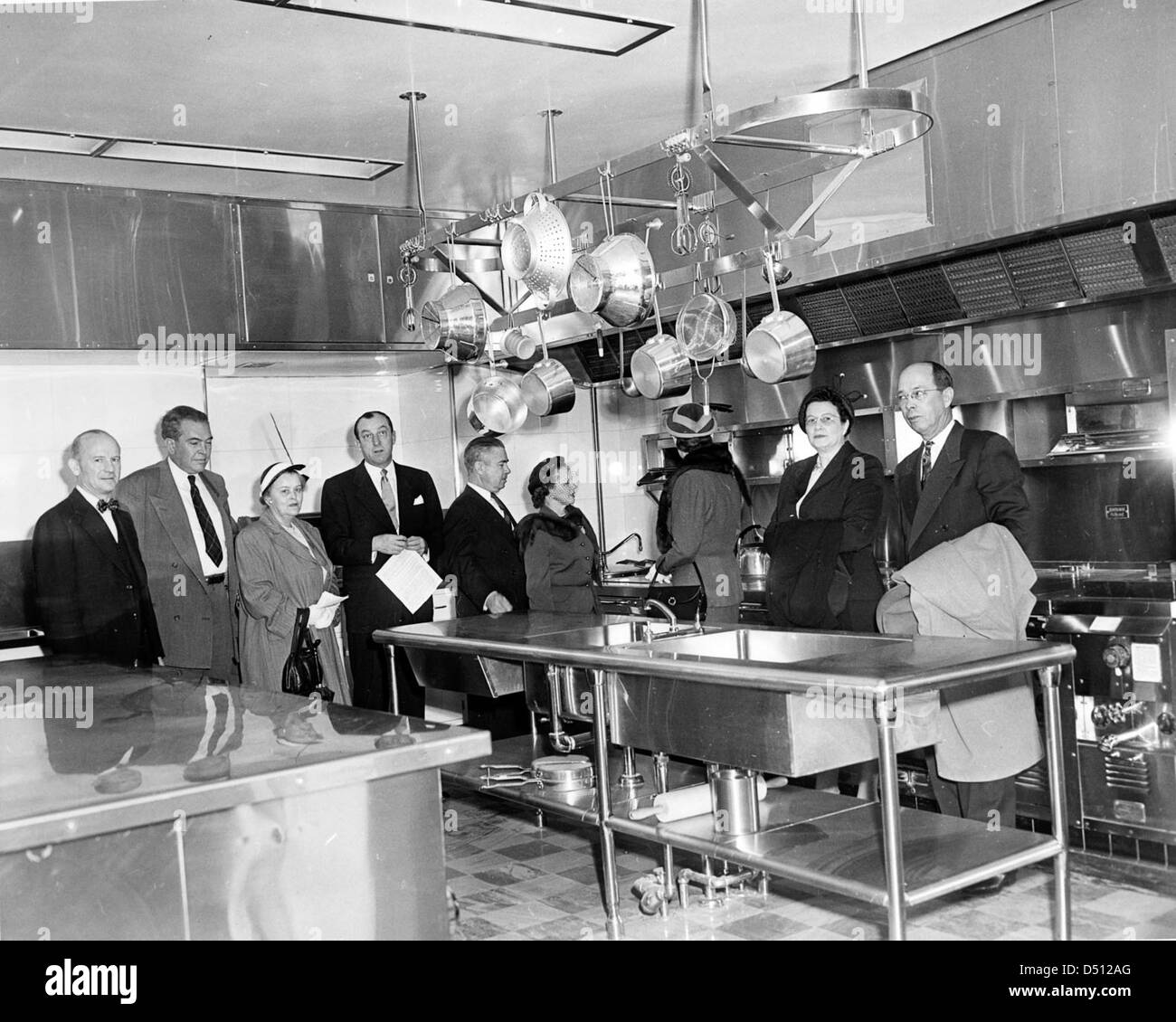 Southeast View in the Main Kitchen of the White House, 03/23/1952 Stock Photo