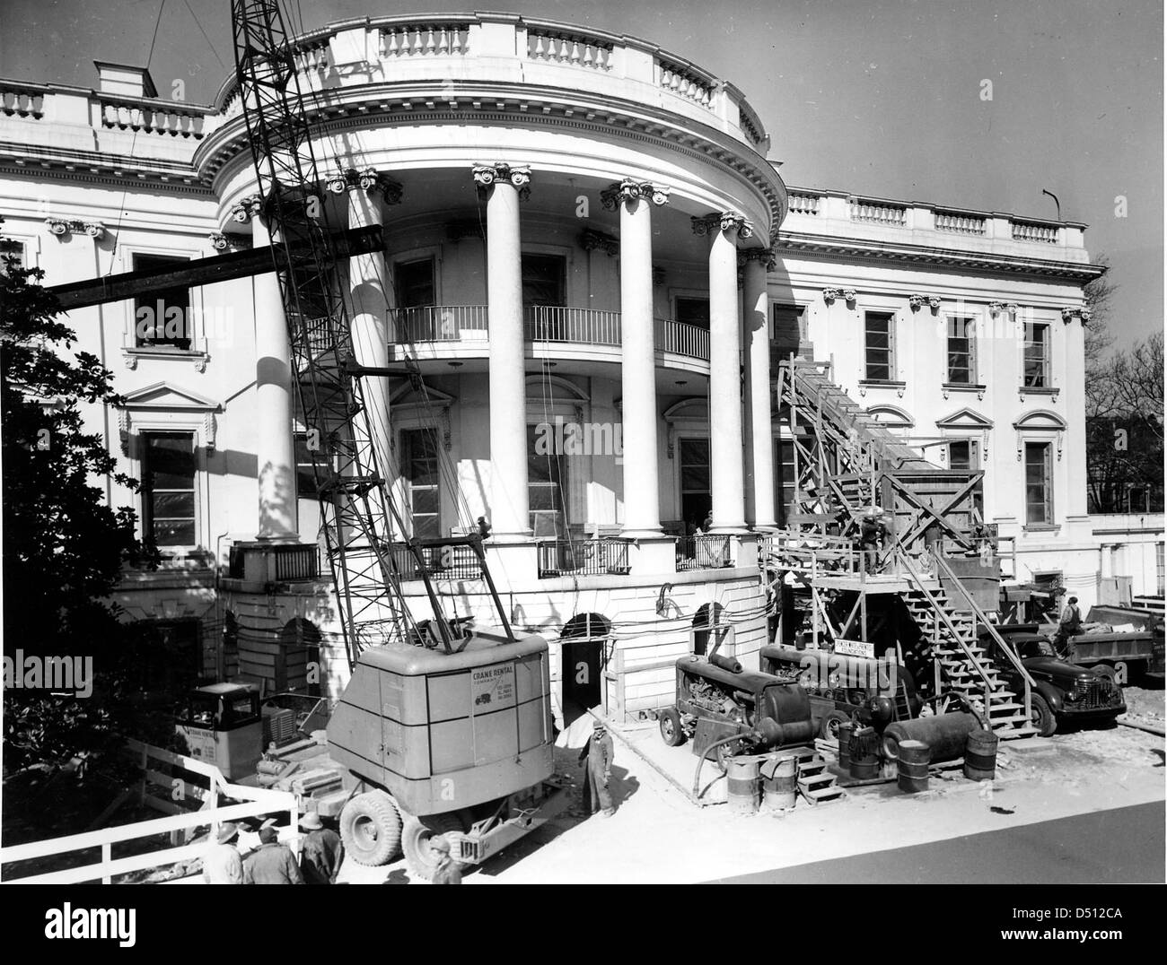 Removing Debris from the Renovation of the White House, 02/27/1950 Stock Photo