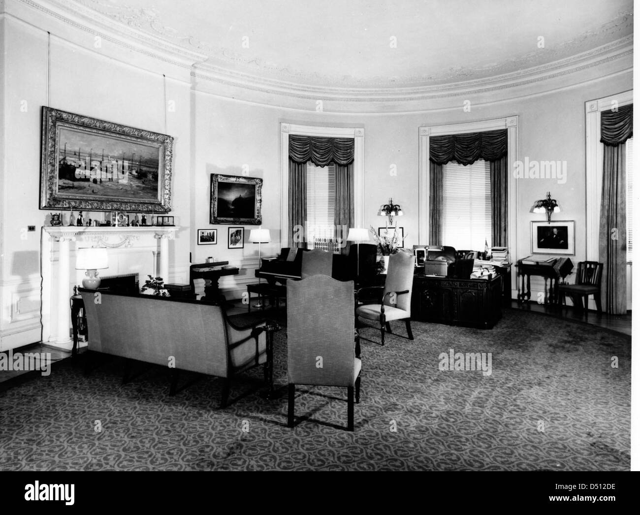 President Harry S. Truman's Study, 07/1948 Stock Photo