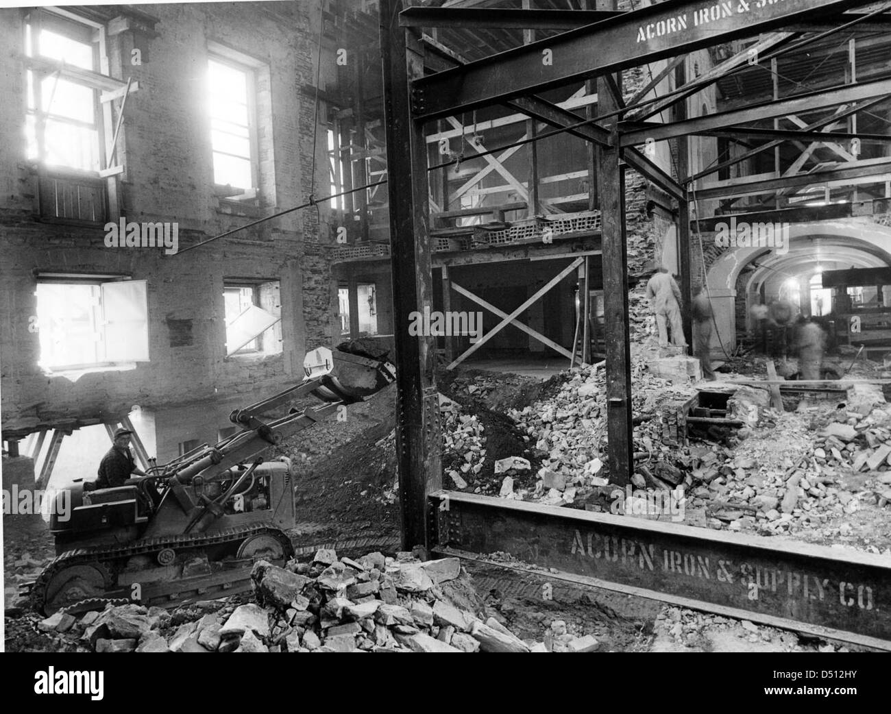 Construction Equipment inside the White House, ca. 1950 Stock Photo