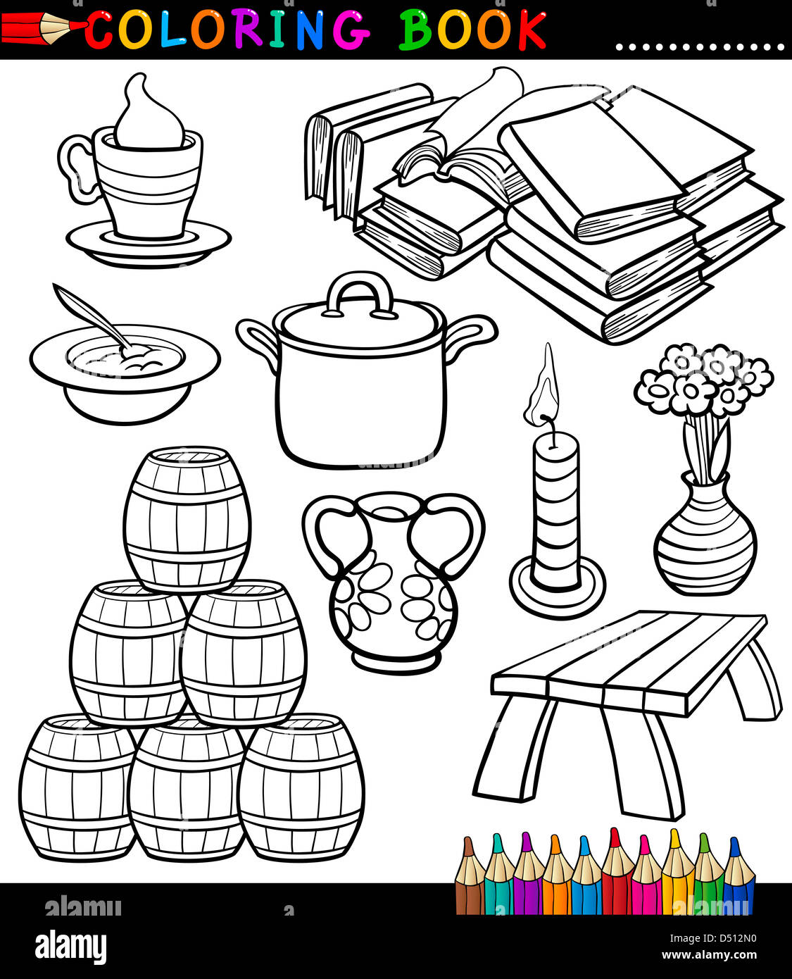 Coloring books Black and White Stock Photos & Images - Alamy