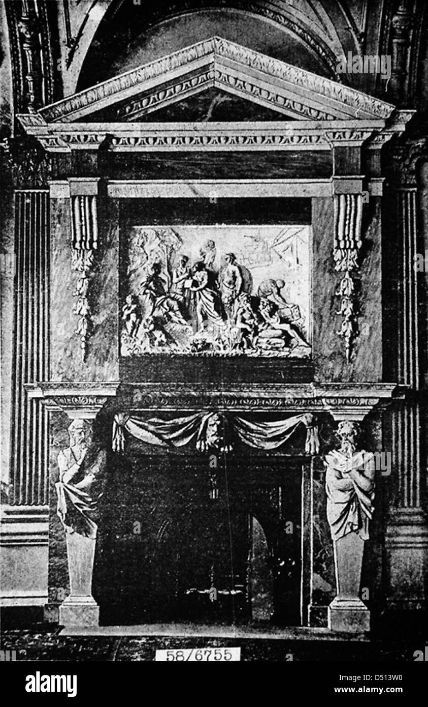Mantlepiece in the Director's Court Room of the Old East India House. Stock Photo