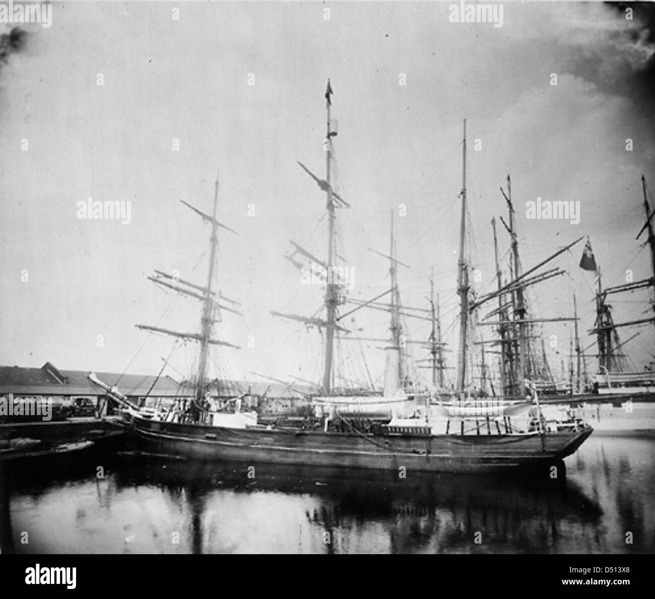 The Antarctic ship 'Morning' (1871). Stock Photo