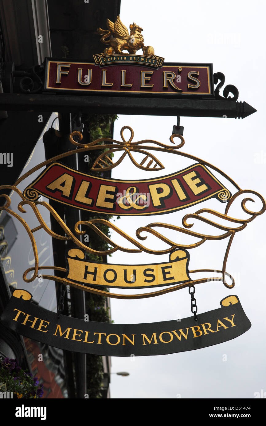 Sign for an Ale and Pie House in London, England Stock Photo Alamy