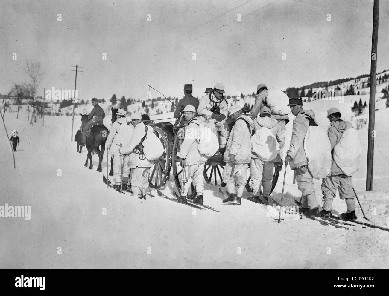 Recruits of 1st Snowshoe Battalion, Munich, Germany WWI era Stock Photo