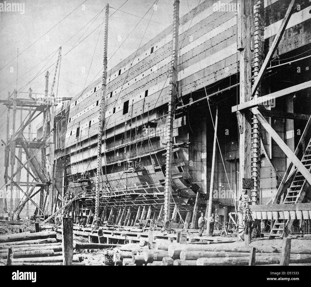 The 'Great Eastern' under construction at Millwall Stock Photo
