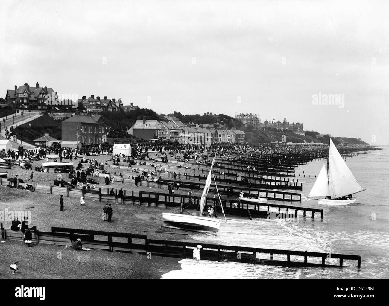 The beach and promenade at Felixstowe, looking towards the Felix Hotel