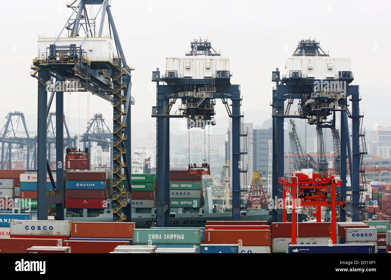 Hong Kong, China, Container ship in Hong Kong International Terminal