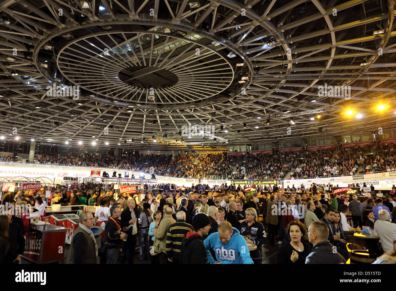 Berlin, Germany, viewers of the six-day race in the interior of the velodrome Stock Photo