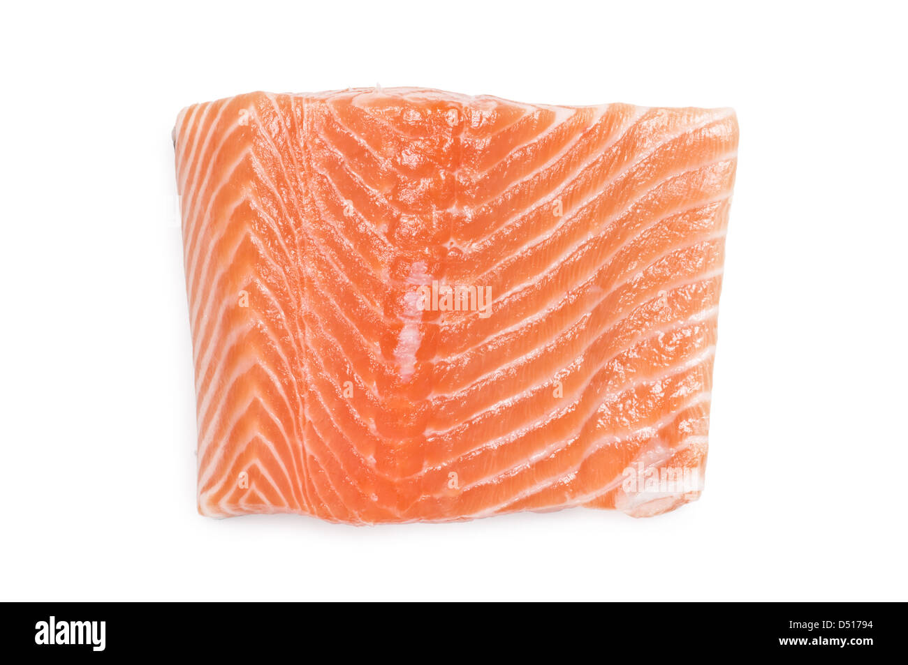 raw salmon filet isolated on white Stock Photo