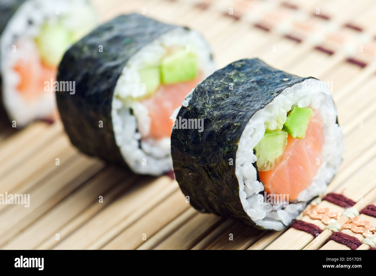 sushi roll with chop stick Stock Photo