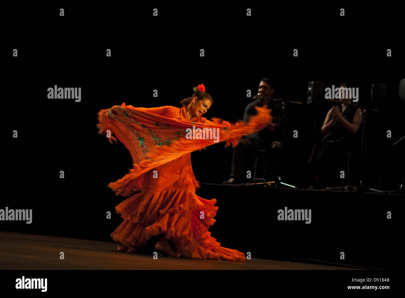 London, UK. 21st March 2013. Olga Pericet, performing an Alegrias in Metaforo, Ballet Flamenco de Andalucia, Sadler's Wells Flamenco Festival. London 2013. Credit: CaroleEdrich/Alamy Live News Stock Photo