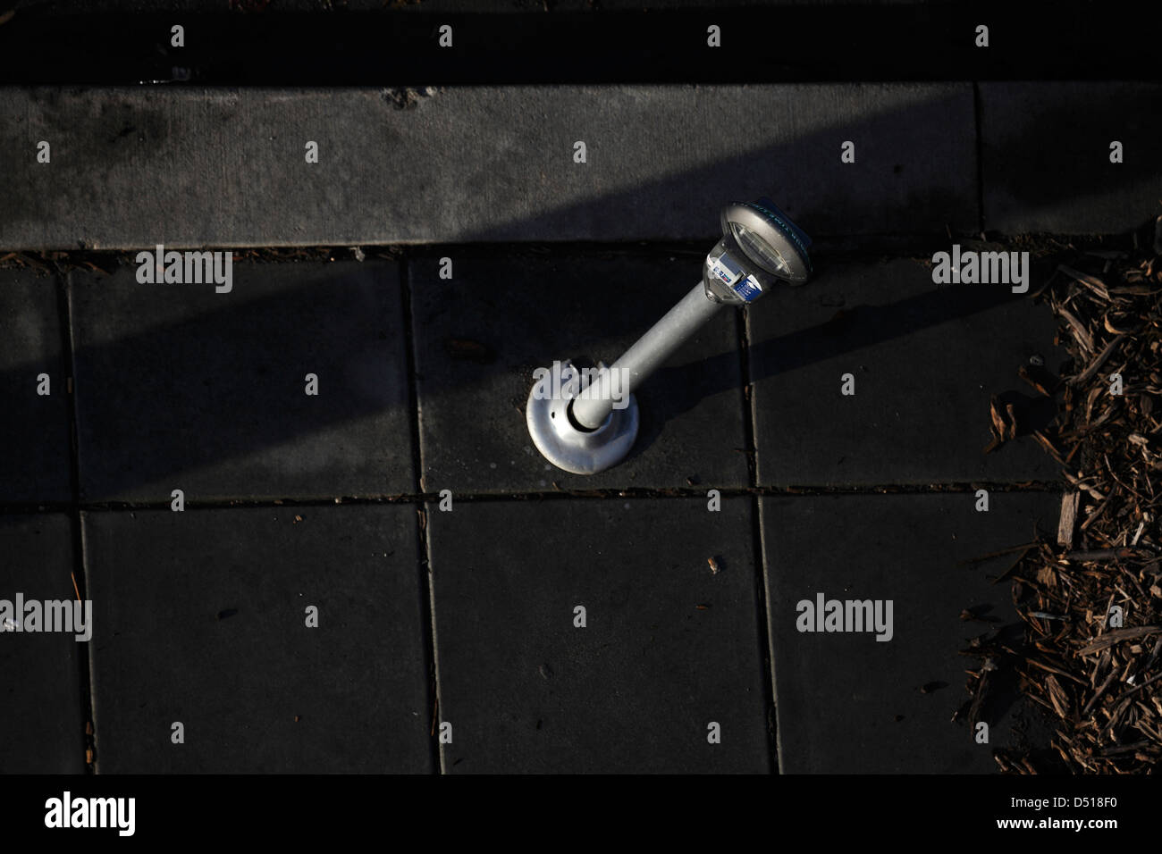 Parking meter from above. Stock Photo