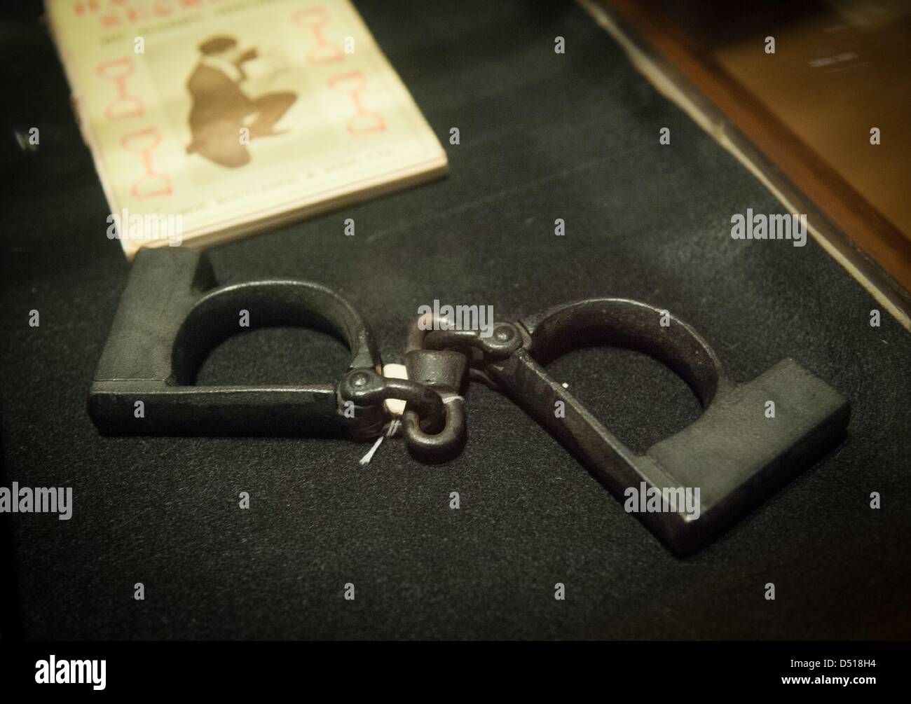 March 20, 2013 - Manhattan, New York, U.S. - Handcuffs once belonging to Harry Houdini, Conjuring Arts Research Center, Wednesday, March 20, 2013. (Credit Image: © Bryan Smith/ZUMAPRESS.com) Stock Photo