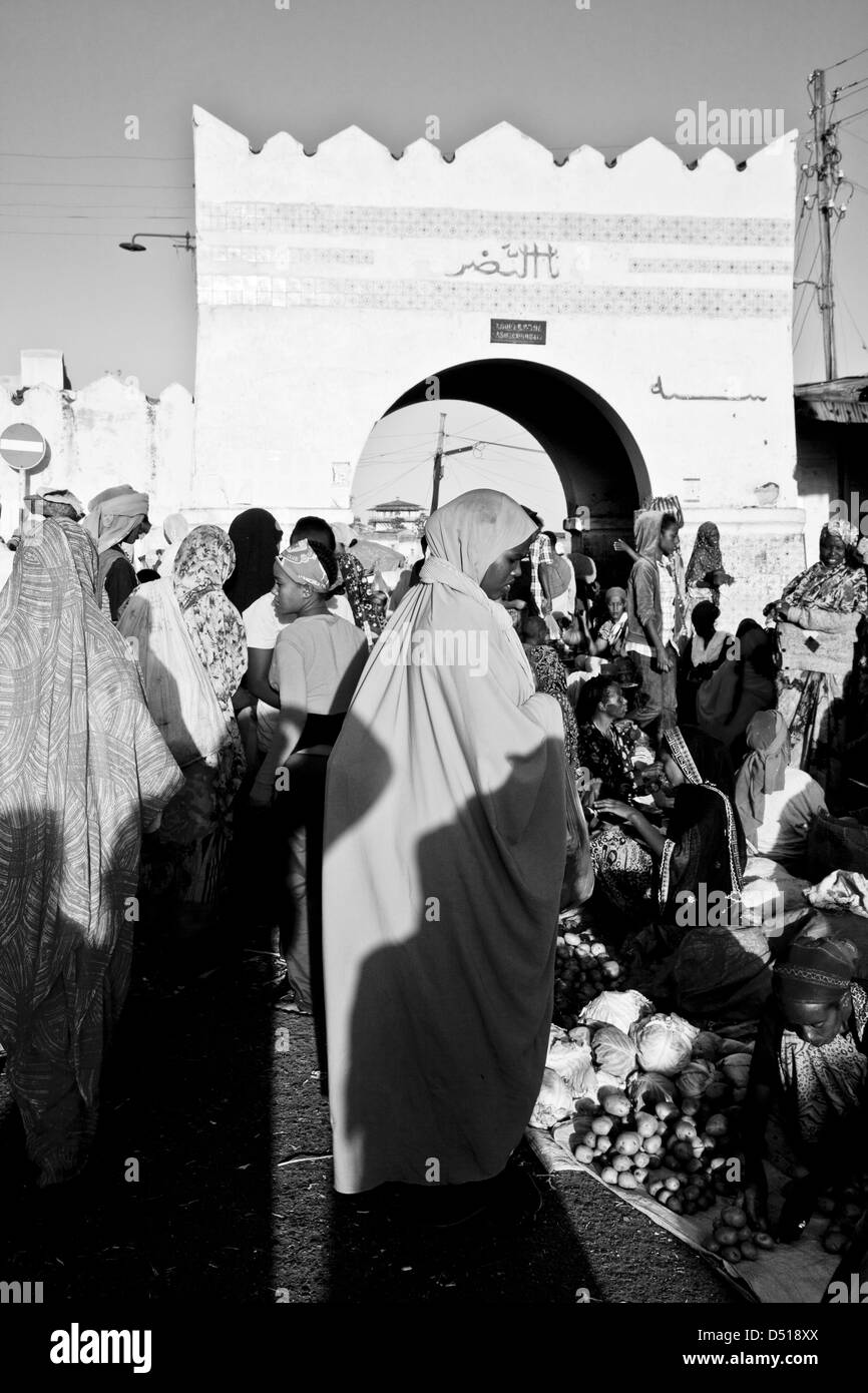 Christian Market, Showa Gate, Harar, Ethiopia Stock Photo