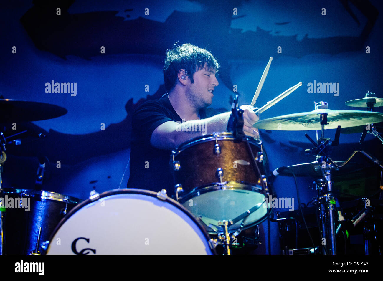 March 21, 2013 - Toronto, Ontario, Canada - American rock band 'Coheed and Cambria' performs on stage at Sound Academy in Toronto. In picture - drummer JOSH EPPARD (Credit Image: © Igor Vidyashev/ZUMAPRESS.com) Stock Photo