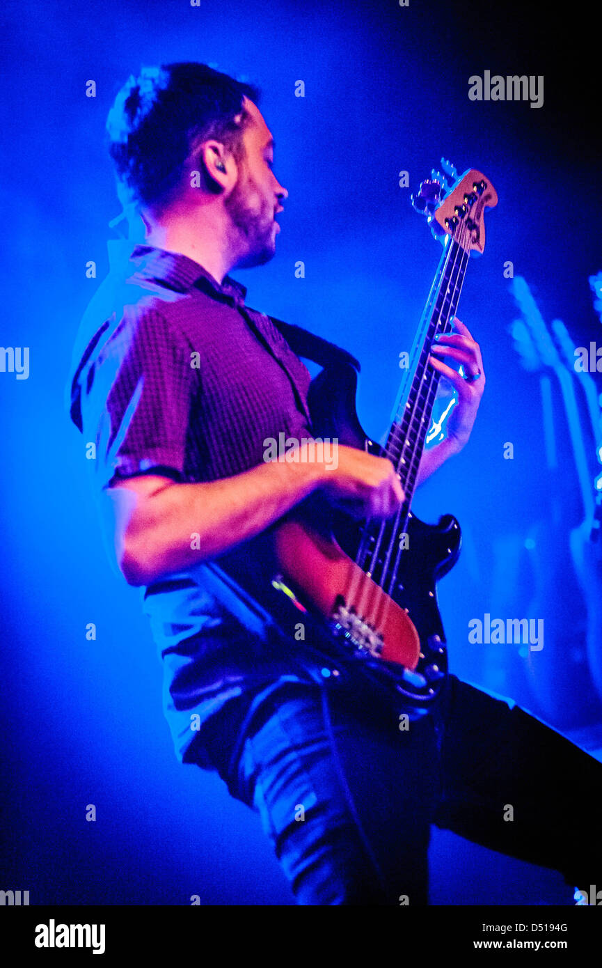 March 21, 2013 - Toronto, Ontario, Canada - American rock band 'Coheed and Cambria' performs on stage at Sound Academy in Toronto. In picture - bassist ZACH COOPER (Credit Image: © Igor Vidyashev/ZUMAPRESS.com) Stock Photo