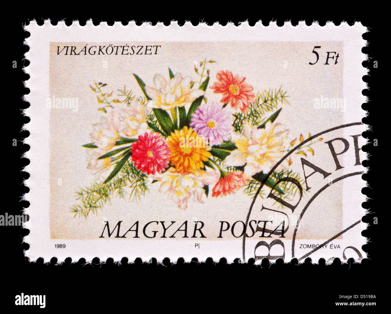 Postage stamp from Hungary depicting a flower arrangement Stock Photo ...
