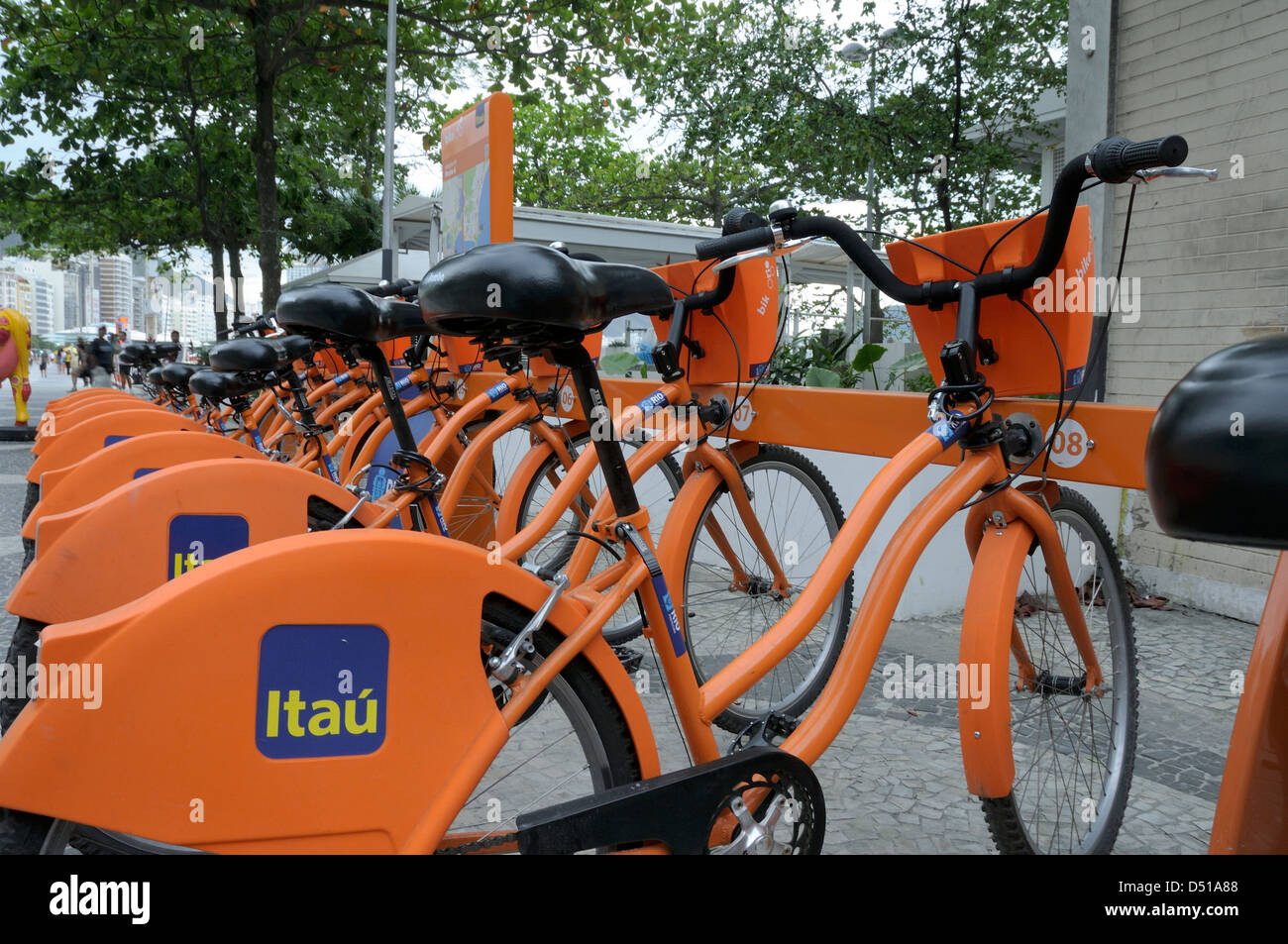 Rental Bicycle Stand near Copacabana Beach Stock Photo Alamy