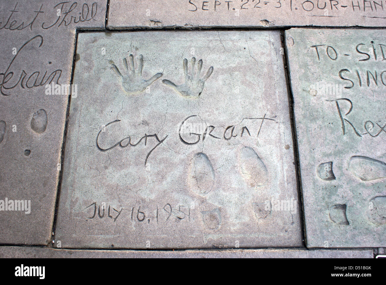 Cary Grant&rsquo;s foot and hand prints Stock Photo - Alamy