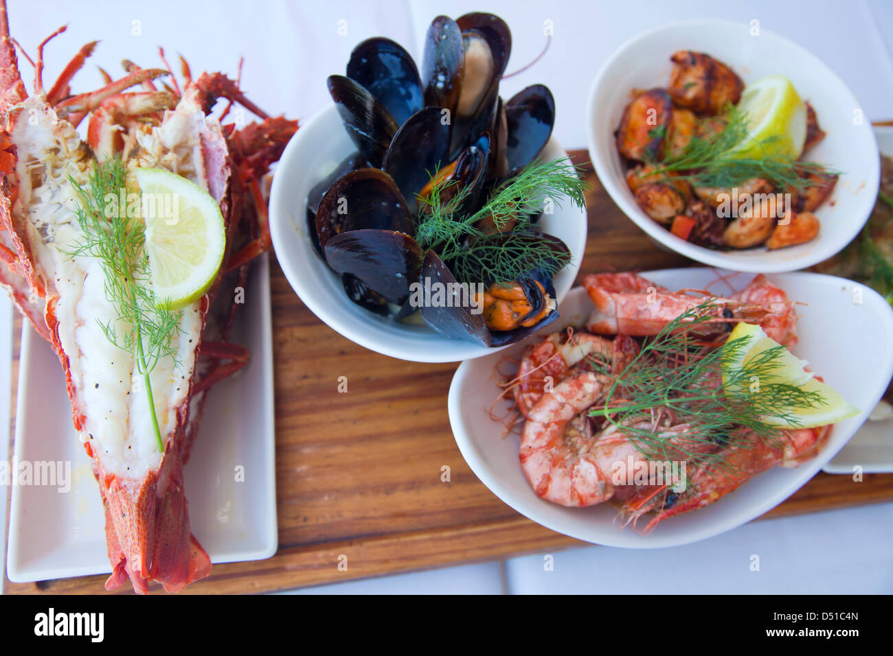 Cape Cuisine Seafood Platter South Africa Stock Photo Alamy