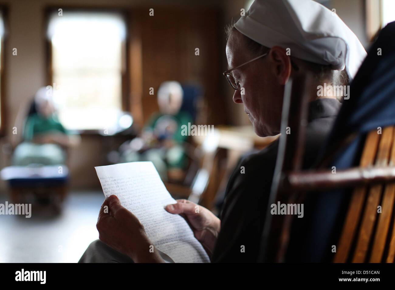 Dec 05, 2012 Bergholz, Ohio, U.S. Mary Miller reads a letter from