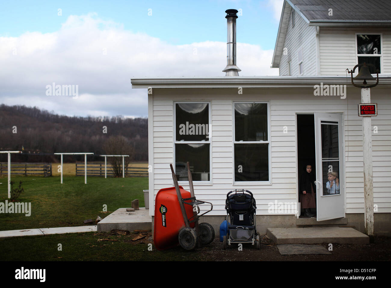 Dec 05, 2012 Bergholz, Ohio, U.S. Two young Amish children hold the