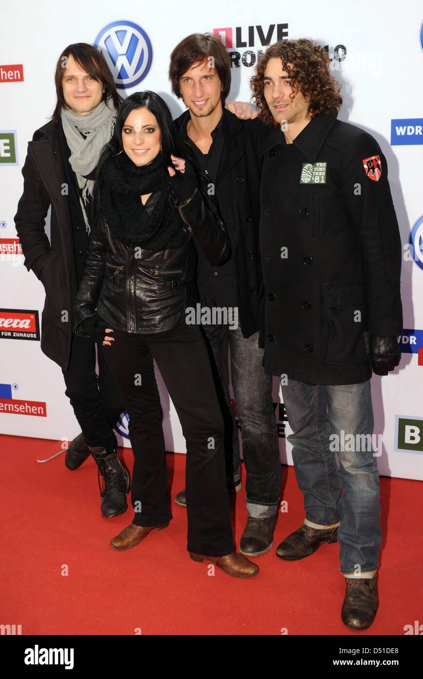 German band 'Silbermond' attends the '1Live Krone' radio award show in ...