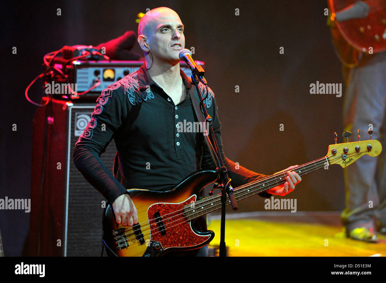 Bassist Guy Erez, pictured during a concert of the Alan Parsons Live Project in Eindhoven, The Netherlands, 01 December 2010.  Foto: Revierfoto Stock Photo